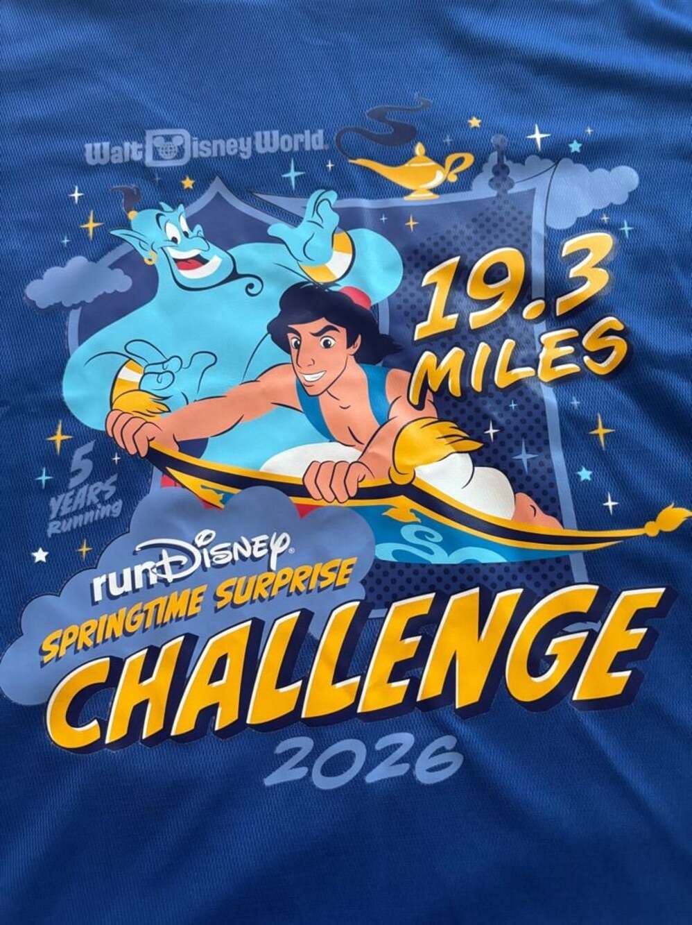 runDisney Springtime Surprise Challenge 2026 Aladdin Performance T-Shirt